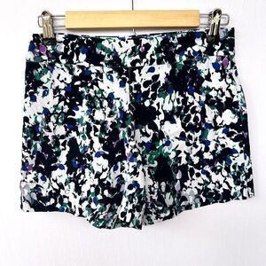 DL Black White Purple Blue Green Floral Print Stretch Shorts Small